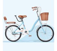 DUBTEDHOU Vélo Urbain pour Les trajets Quotidiens, Vélo de Banlieue Urbain for Femmes Adultes avec Dossier d'accoudoir Multicolore 20-24 Pouces(Blue,22inch)