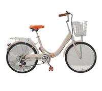 DUBTEDHOU Vélo Urbain pour Les trajets Quotidiens, Vélo Pliant 6 Vitesses Adultes City Cruiser Freins Porte-Bagages Multicolore 22 Pouces(Grey)
