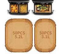 DUBUOZA 100 PCS Papier Cuisson Air Fryer Pour Air Fryer Philips Airfryer Série 3000, Papier Sulfurisé pour Moulinex EZ901820 5,2L/3,1 L, Accessoires Air Fryer pour Air Fryer Lakeland Tower Salter