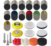 DUBUOZA 145 Kit Renovation Phare Voiture,Renovateur Phare Voiture,75mm Kit Polisseuse Voiture,Kit de Restauration de Phares pour Auto et Moto,pour Le Meulage et Le Polissage