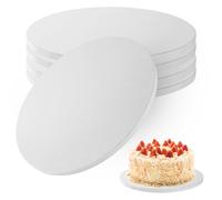 DUBUOZA 5 Pièces Support Gateau Rond 30 cm,Cake Board,Plateau Gateau 30 cm x 12 mm,Réutilisable pour Gâteaux, Plat à Gâteau Rond pour Gâteaux et Desserts de 8-11 Pouces