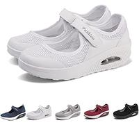 DUBUSH Chaussures d'infirmière de Travail Confortables pour Femmes, Baskets à Enfiler pour Femmes, Baskets orthopédiques à Coussin d'air avec découpe en Maille avec Mousse à mémoire de Forme