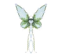Dubute Ailes de fée pour adultes et femmes - Ailes de papillon pour filles, déguisement d'Halloween avec fleurs et feuilles, pour déguisement d'Halloween (bleu B, taille unique)