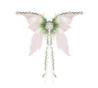 Dubute Ailes de fée pour adultes et femmes - Ailes de papillon pour filles, fleurs et feuilles, aile d'ange pour déguisement d'Halloween (blanc - C, taille unique)
