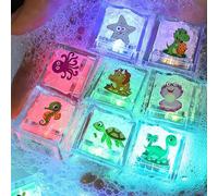 Duc Lot de 8 jouets sensoriels amusants imperméables avec lumière LED activée par l'eau pour salle de bain, piscine, anniversaire, Noël, fêtes et vacances 2,5 x 2,5 cm
