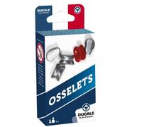 La Ducale - Jeu d’osselets en métal - Lot de 5 osselets - Jeu Traditionnel - Jeu de Voyage - Jeu d'adresse et de rapidité, Gris,Rouge