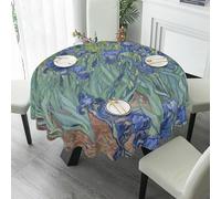 ducanll Nappe multicolore de 152,4 cm avec fleurs d'iris Van Gogh, nappe ronde pour la Saint-Valentin, résistante aux déversements, nappe de table de mariage, décorations de la Saint-Patrick