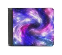 ducanll Portefeuille fin pour homme, portefeuille en cuir avec blocage RFID, cadeaux d'anniversaire pour homme, Galaxy Nebula Star Color, 11.7x9.5cm, Galaxy Nebula Star Color