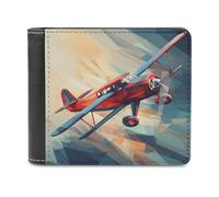 ducanll Portefeuille fin pour homme, portefeuille en cuir avec blocage RFID, cadeaux d'anniversaire pour homme, Passionné d'avions, 11.7x9.5cm, Passionné d'avions