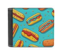ducanll Portefeuille fin pour homme, portefeuille en cuir avec blocage RFID, cadeaux d'anniversaire pour homme, Hot Dog, 11.7x9.5cm, Hot Dog