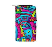ducanll Portefeuille pour femme avec plusieurs emplacements pour cartes et compartiment pour téléphone portable, Amour coloré, 19.7cm length, 11cm width, 3.5cm thickness