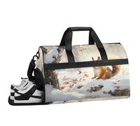 ducanll Sac de sport pour homme, sac de sport imperméable pour voyage, week-end, sac de nuit avec compartiment à chaussures, écureuil, 19.7 x 13.8 x 9.9 in