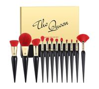 DUcare Coffret de 12 pinceaux de maquillage en forme de rouge à lèvres, rouge mat (coffret cadeau)