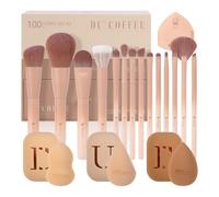Ducare Coffret de 18 pinceaux et éponges de maquillage - Coffee Collection