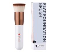 DUcare Pinceau de maquillage kabuki plat synthétique pour fond de teint liquide et poudre minérale - Or rose/blanc