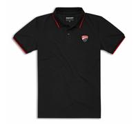 Ducati Corse Logo T-Shirt Coton Manches Courtes Noir Col Montant