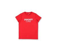 Ducati Corse T-Shirt Enfant Logo Rayure Officiel MotoGP - Rouge - 6/8 Ans