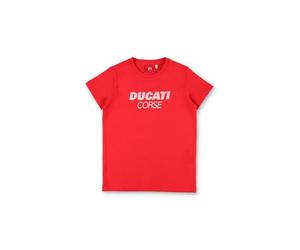 Ducati Corse T-Shirt Enfant Logo Rayure Officiel MotoGP - Rouge - 6/8 Ans