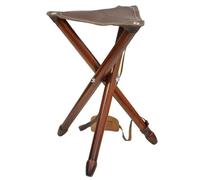 Ducatillon Siège battue en frêne teinté en croûte de Cuir de Buffle Pliable H 65cm