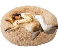 DUCHEN Lit pour Chien Grande Taille XL Beige,Panier Chien Anti Stress,Coussin Chien Apaisant XXL,Panier pour Chien Rond Orthopedique,Tapis Chien Moelleux Lavable,Fermé,Moyen Taille,Dehoussable