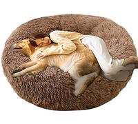 DUCHEN Lit pour Chien Grande Taille XL Marron,Panier Chien Anti Stress,Coussin Chien Apaisant XXL,Panier pour Chien Rond Orthopedique,Tapis Chien Moelleux Lavable,Fermé,Moyen Taille,Dehoussable