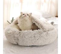 DUCHEN Puppy Love Panier pour Chien/Chat Fermé,Panier Rond Chien Moelleux Orthopedique,Coussin Chien Dehoussable Apaisant Moyen Taille Anti Stress Lavable