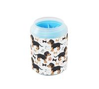 Duchshund Dog Cute Bones Tasse de nettoyage portable pour pattes avec brosse en silicone Pieds doux Brosse de bain pour chiens de taille moyenne à grande