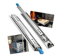 Duchunsheng 1 Paire Rail Coulissant Tiroir Charge Lourde 600 800 1200 1500mm - Coulisses À Billes Extension Complète - avec Serrure - Montées sur Le Côté - Industriels Coulisse De Tiroir Rails