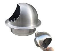 Duchunsheng Grille De Ventilation Hotte 50mm ~ 300mm Mural Bouches D'aération, Sortie D’air Murale Ronde en INOX avec Grille, Empêcher Le Vent De Face, Grille AéRation D'Évacuation Murale Externe