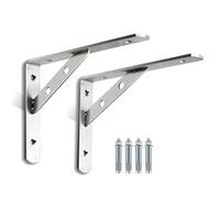 Duchunsheng Support D'étagère en Acier Inoxydable Robuste en Métal, 2 Pièces Triangle Équerre Étagère Murales - pour Salle De Bain, Cuisine, Étanche, pour Utilisation Intérieure Et Extérieure