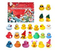Duck Advents Christmas Calendar, 24 Days Countdown Bath Toys Set, Holiday Rubber Ducks Surprise Boxeseses, Festive Animal Advents for Home Classroom, Desktop, Parties Decorations