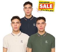 Duck And Cover Melports Hommes Manche Courte 3pk Polo Smart Décontracté Assortis