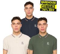 Duck And Cover Melports Hommes Manche Courte 3pk Polo Smart Décontracté Assortis