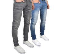 Duck and Cover - Pack de 2 jeans "Tranfold" pour homme BG649 (40R) (Gris/Stonewash)