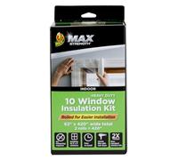 Duck Brand MAX Strength Lot de 10 kits d'isolation pour fenêtre roulée, transparent, 157,5 x 533,4 cm, couvre jusqu'à 3 fenêtres de 0,9 x 1,5 m (288070)