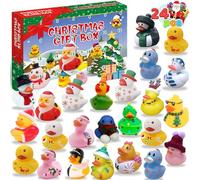 Duck Calendrier de l'Avent 2025, 24 jours, compte à rebours de Noël en caoutchouc, cadeaux de vacances amusants, calendrier de l'Avent compte à rebours de Noël (lot E)