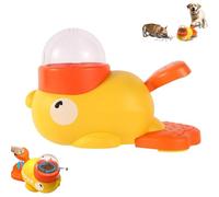 Duck Cat Treat Dispenser, 2 in 1 Interactive Slow Feeder Food Toy for Kitten, Anti-Swallowing Bowl with Button for Eating and Intelligence Training (1Pcs)