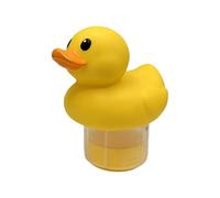 Duck Chlorinator - High-efficiency Universal Clear Cute Chlorinator | Swimming Pools Chlorine Tablets Holder | 12x9.1x12.5cm PVC UV-Resistant 150g Floating Dispenser For Party Hot Tub SPA Hotel Home 1