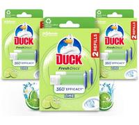 Duck Disques de nettoyage pour toilettes 5 en 1 éliminateur d'odeurs et bloc de jante pour calcaire et germes, citron vert, 72 ml