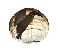 Duck Fly Upon River Bonnet de douche imperméable double couche pour femme, chapeau de bain réutilisable avec bande élastique, garde les cheveux au sec pour la douche et les soins de la peau