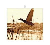 Duck Fly Upon River Tapis de comptoir de cuisine pliable et absorbant 40,6 x 45,7 cm Cadeau de pendaison de crémaillère Convient pour la vaisselle et les petits appareils électroménagers