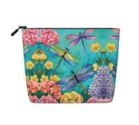 Duck Fly Upon River Trousse de toilette pour femme à motif simple couche, convient pour le rangement quotidien, les voyages et les voyages d'affaires., Libellule Garden Spring, Taille unique