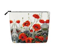 Duck Fly Upon River Trousse de toilette pour femme à motif simple couche, convient pour le rangement quotidien, les voyages et les voyages d'affaires., Fleur rouge dansante, Taille unique