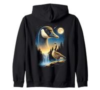 Duck Howling to The Moon Meme Funny 90's Duck Bird Farm Sweat à Capuche