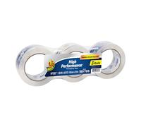 Duck HP260C03 Lot de 3 rouleaux de ruban adhésif d'emballage Transparent 4 cm x 60 m