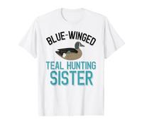 Duck Hunter Sœur chasseuse à Ailes Bleues Bleu Sarcelle T-Shirt Graphique avec Valeur