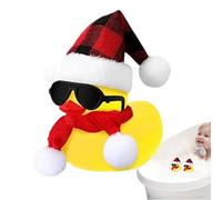 Duck in pour les vacances - Ornement de Noël de 5 cm, figurine de bain flottante, dans le tableau de bord, jouet de voiture grinçant | Canards de Noël décoratifs pour cadeau pe