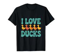 Duck Lover J'aime Les Canards | Canards colorés T-Shirt Graphique avec Valeur, Homme, Noir, S