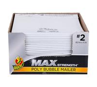 Duck Max #2 Poly Bubble Mailer, White, 8.5 inch x 11 inch, 25 Pack