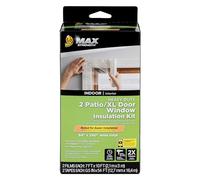 Duck Max Strength Lot de 2 Kits d'isolation de fenêtre, pour Portes de terrasse et Grandes fenêtres, Film Isolant rétractable d'intérieur très résistant, Ruban d'étanchéité de fenêtre Inclus, 213,4 x